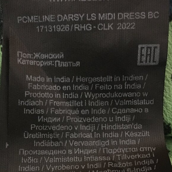 Pieces Darsy Punky Green Coquette Rosette Midi Dress - Picture 15 of 16